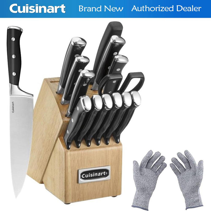 Cuisinart Triple Rivet Collection 15Pc. Cutlery Block Set with Safety Gloves