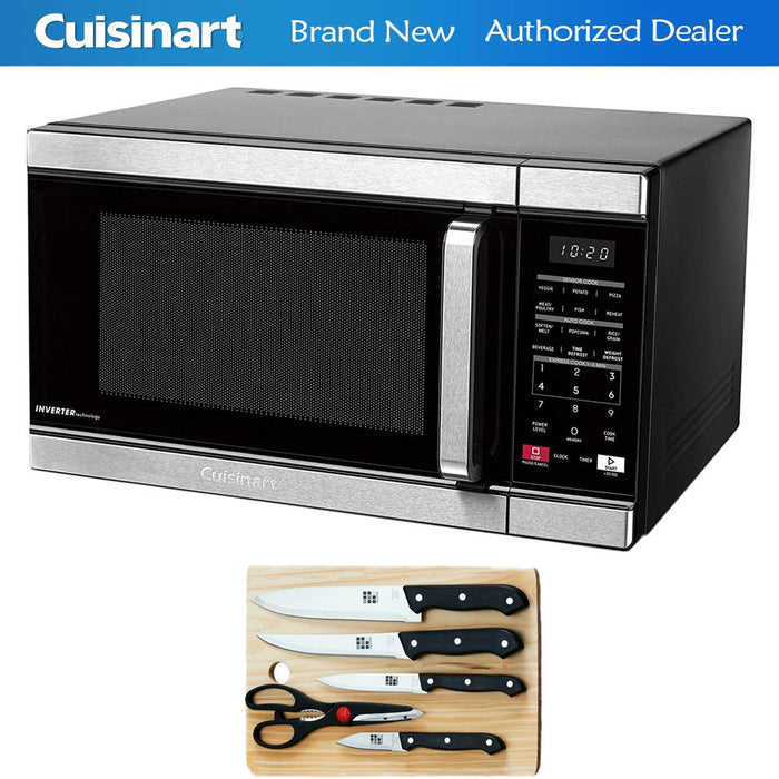 Cuisinart CMW-110 Stainless Steel Microwave Oven + 5pc Knife Set w/Cutting Board