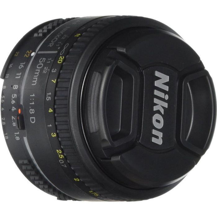 Nikon 50mm F/1.8 D AF FS-52 Lens w/ Filter, Lens Hood & Cleaning kit