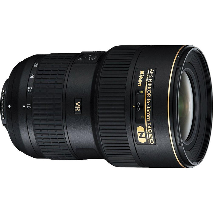 Nikon 16-35mm f/4G ED-VR AF-S Wide-Angle Zoom Lens w/ Sandisk 128GB Memory Card