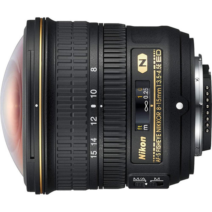 Nikon AF-S FISHEYE NIKKOR Lens 8-15mm f/3.5-4.5E ED + SDXC 128GB Memory Card