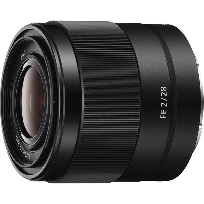Sony SEL28F20 FE 28mm F2 Full-frame E-mount Compact Prime Lens Pro Accessory Bundle