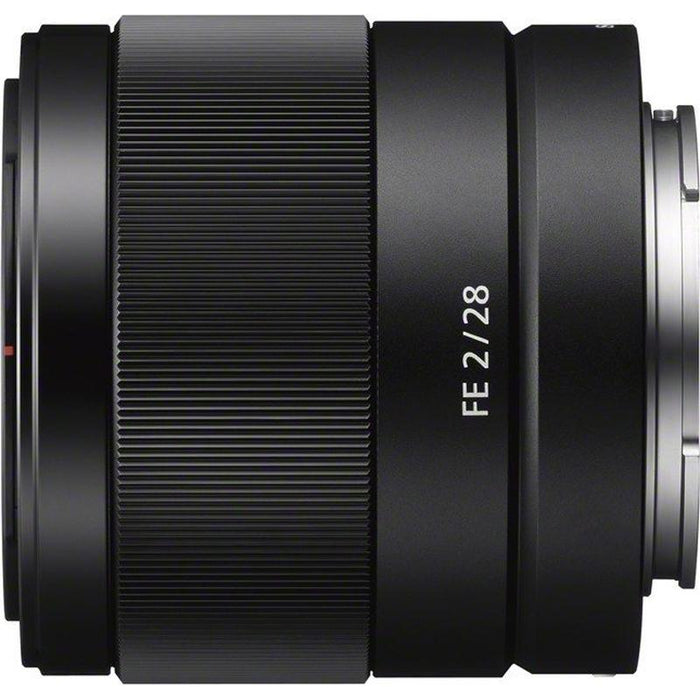 Sony SEL28F20 FE 28mm F2 Full-frame E-mount Compact Prime Lens Pro Accessory Bundle