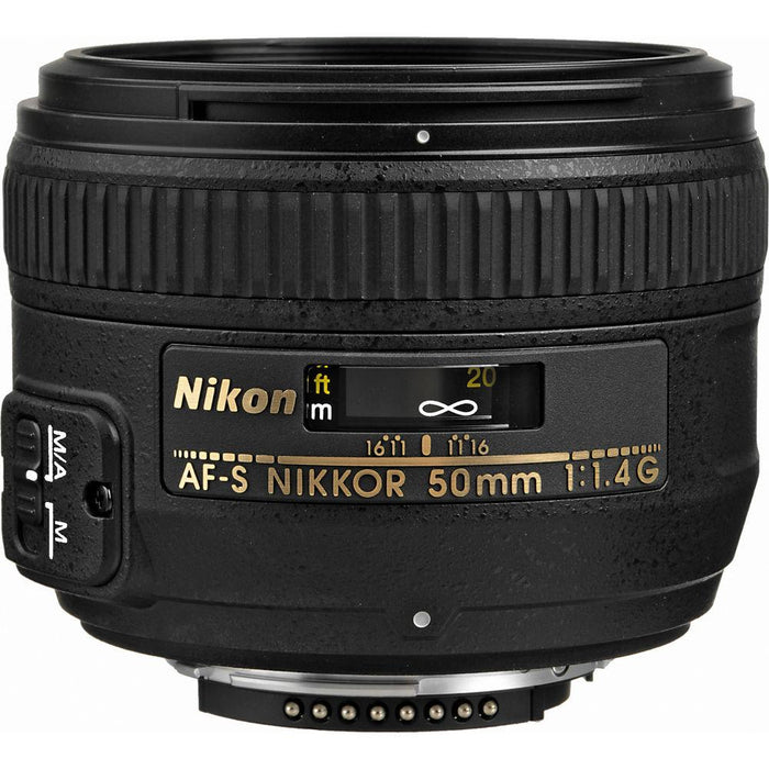 Nikon AF-S NIKKOR 50mm f1.4G Lens Nikon 5-Year USA Warranty & Adobe Elements Bundle