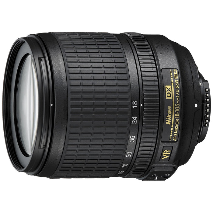 Nikon AF-S DX NIKKOR 18-105mm f/3.5-5.6G ED VR Lens w/ Backpack Kit + Software Bundle