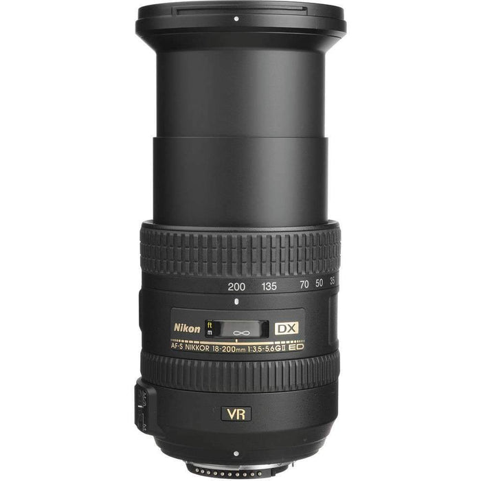 Nikon AF-S DX NIKKOR 18-200mm f/3.5-5.6G ED VR II Lens Backpack Filter Kit Bundle