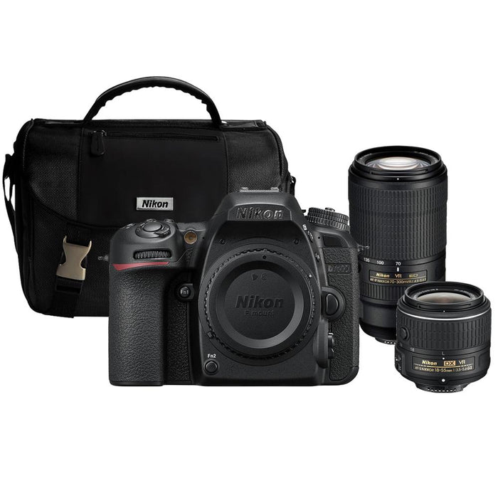 Nikon D7500 20.9MP DSLR Camera w/ 18-55 VR, 70-300 AF-P VR Lens Deluxe Accessory Kit