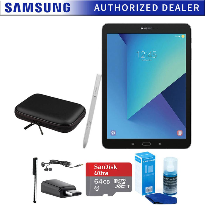 Samsung Galaxy Tab S3 9.7 Inch Tablet with S Pen - Silver - 64GB Accessory Bundle