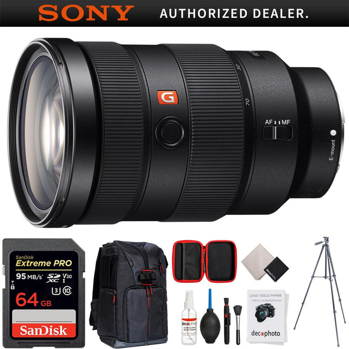 Sony FE 24-70mm F2.8 GM Full Frame E-Mount Lens w/ 64GB Accessories Bundle