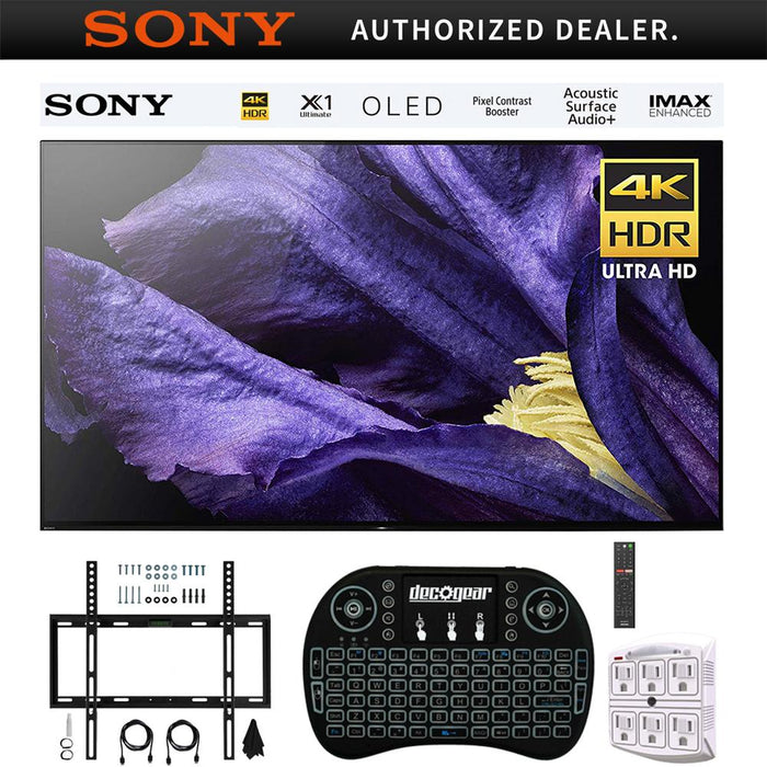 Sony 55" 4K UHD Smart BRAVIA OLED TV 2018 Model+Wireless Keyboard + Mount Bundle