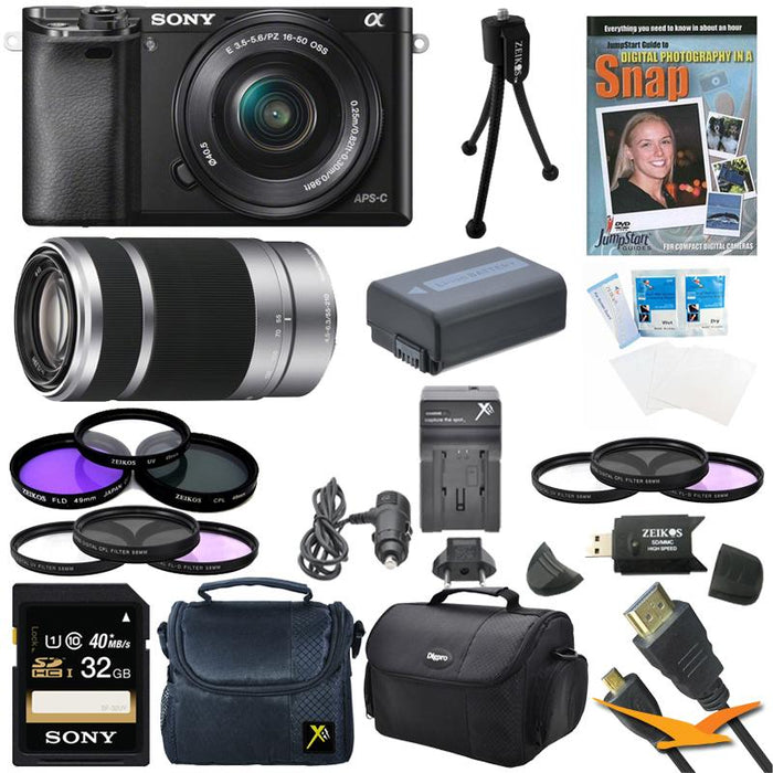 Sony Alpha a6000 24.3MP Camera with 16-50 & SEL 55-210 Lenses 32GB Kit