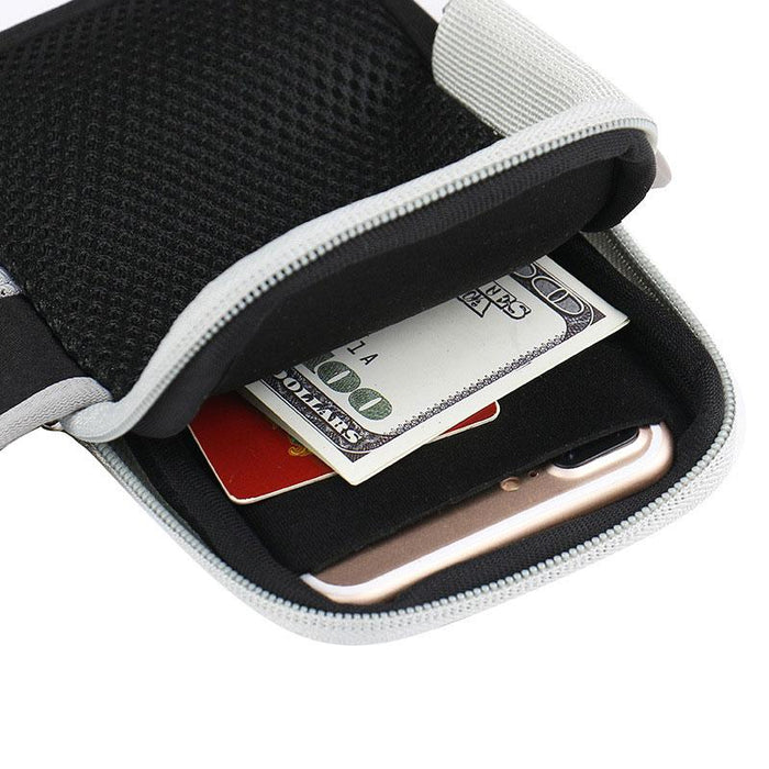 Deco Essentials Cell Phone Sport Armband Holder with Zipper Pocket for Essentials