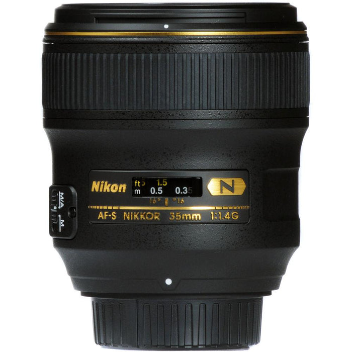 Nikon AF FX Full Frame NIKKOR 35mm f/1.4G Fixed Lens + 64GB Accessories Bundle