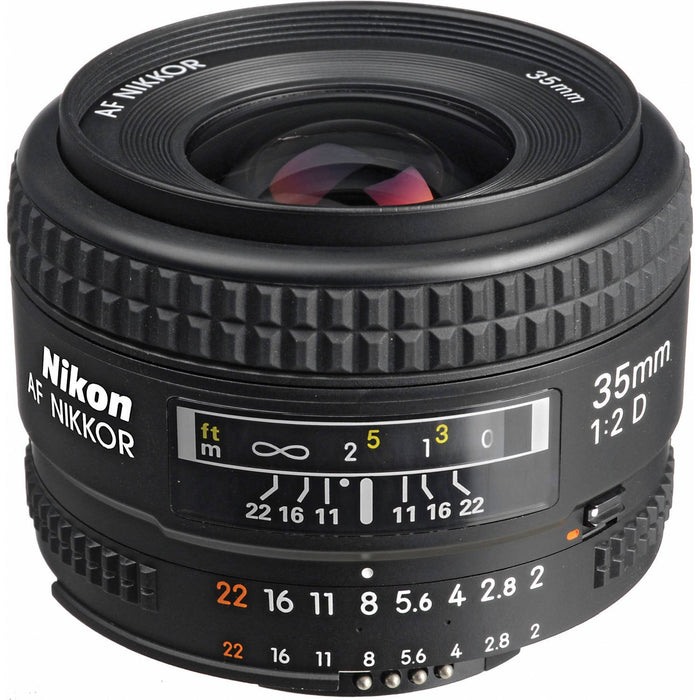 Nikon 35mm F/2D AF DX Nikkor Lens with Auto Focus + Case Accessory Kit Software Bundle