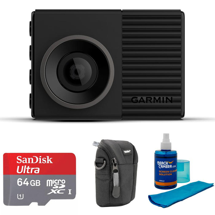 Garmin Dash Cam 46 1080p with 140-Degree Field of View + 64GB Memory Bundle