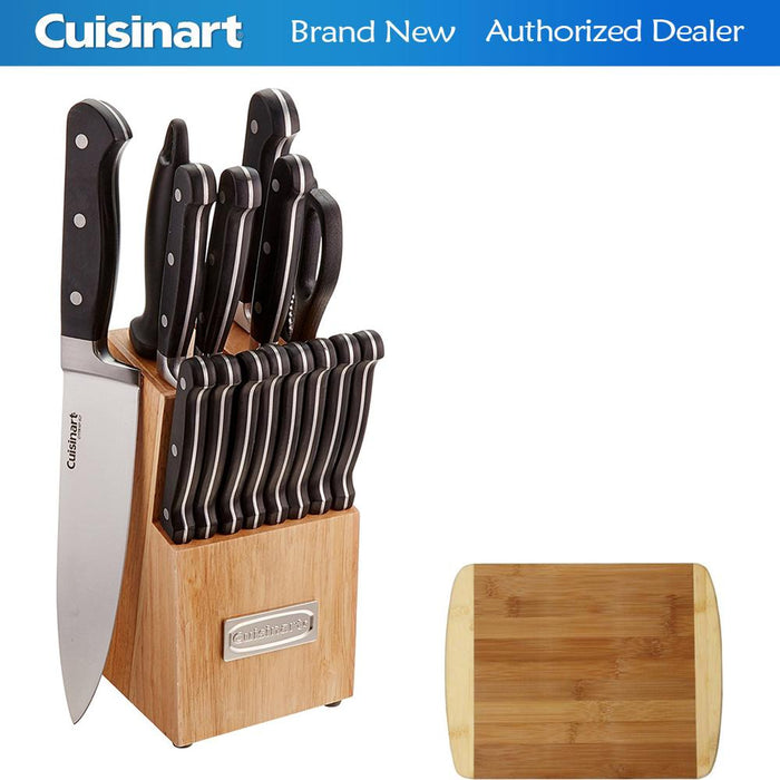 Cuisinart Triple Rivet Collection 16Pc. Cutlery Block Set w/Bamboo Cutting Board