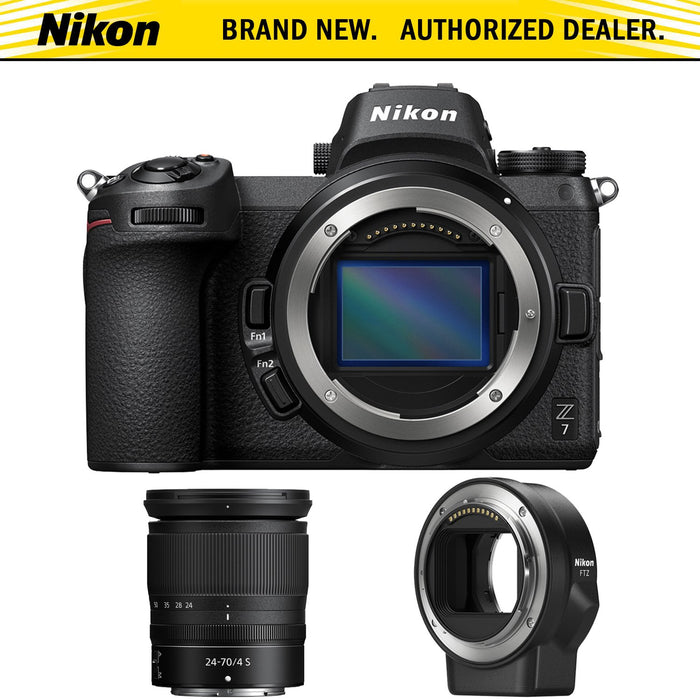 Nikon Z7 FX-Format 4K Mirrorless Camera with NIKKOR Z 24-70mm f/4 + FTZ Adapter