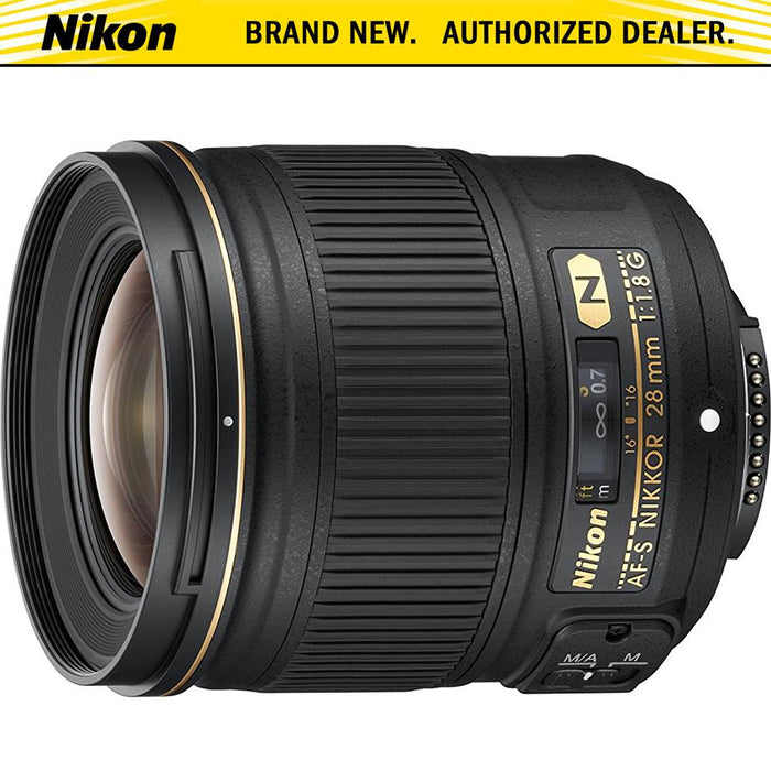 Nikon AF FX Full Frame NIKKOR 28mm f/1.8G Compact Wide-angle Prime Lens w/ Auto Focus