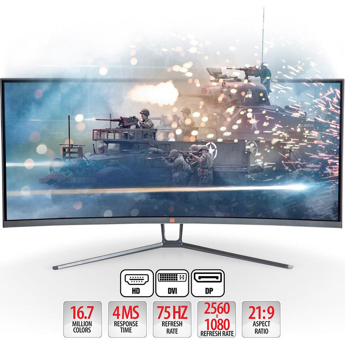 Deco Gear 35" Curved Ultrawide LED Gaming Monitor Ful HD Display 21:9 2560x1080 (OPEN BOX)