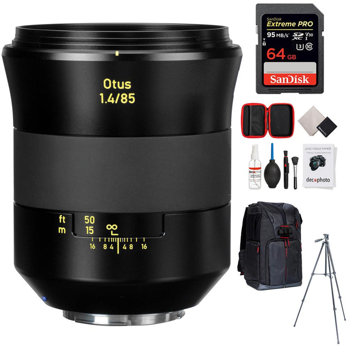 Zeiss Otus 85mm f/1.4 Apo Planar T ZE Lens for Canon + 64GB Accessories Bundle