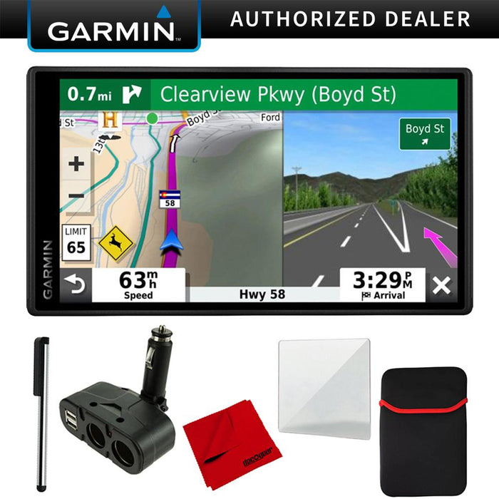 Garmin DriveSmart 55 &Traffic with Included Cable & 4 Port USB/DC Car Charger and More