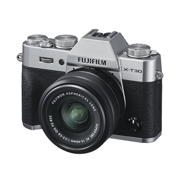 Fujifilm X-T30 Mirrorless 4K WiFi Camera + XC 15-45mm Lens Kit Silver + Pro Travel Bundle