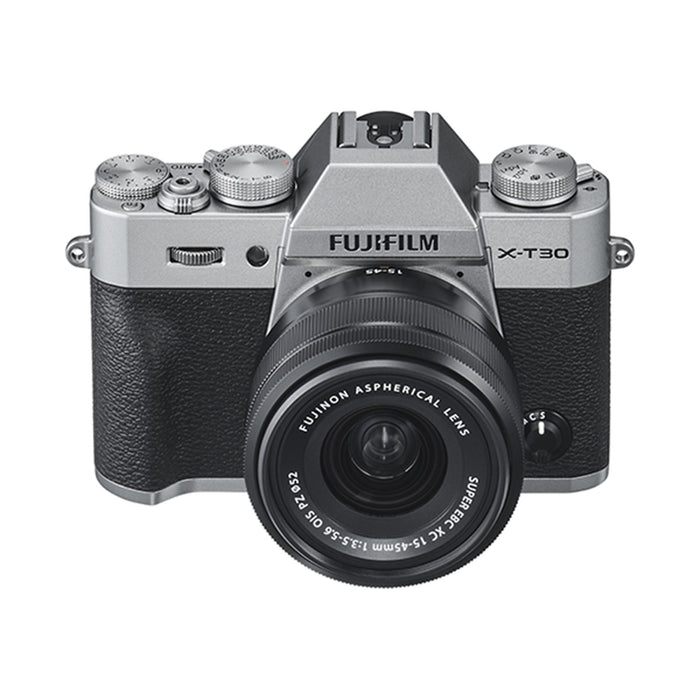 Fujifilm X-T30 Mirrorless 4K WiFi Camera + XC 15-45mm Lens Kit Silver + Pro Travel Bundle