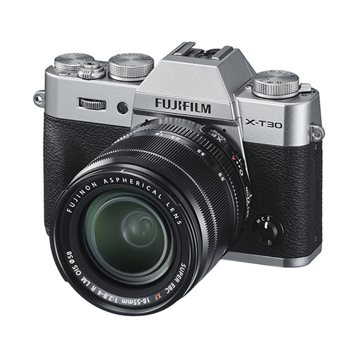 Fujifilm X-T30 Mirrorless 4K WiFi Camera + XC 18-55mm Lens Kit Silver Travel Pack Bundle