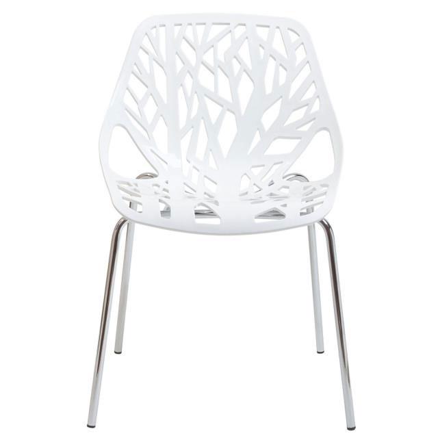 Modway Stencil Dining Side Chair in White / Stencil