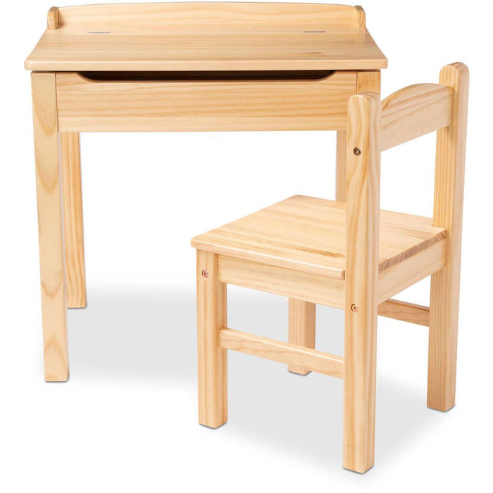 Melissa and Doug Children's Wooden Lift-Top Desk & Chair - Honey