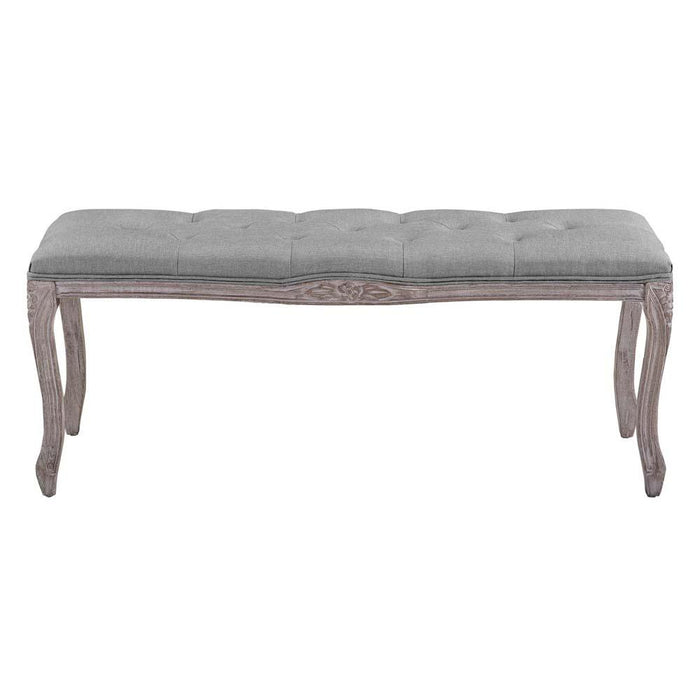 Modway Regal Vintage French Upholstered Fabric Bench - Light Grey - (EEI-2794-LGR)