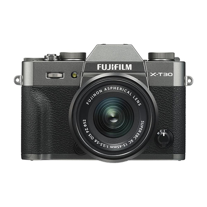 Fujifilm X-T30 Mirrorless 4K WiFi Camera + 15-45mm Lens Charcoal Travel Pack Kit
