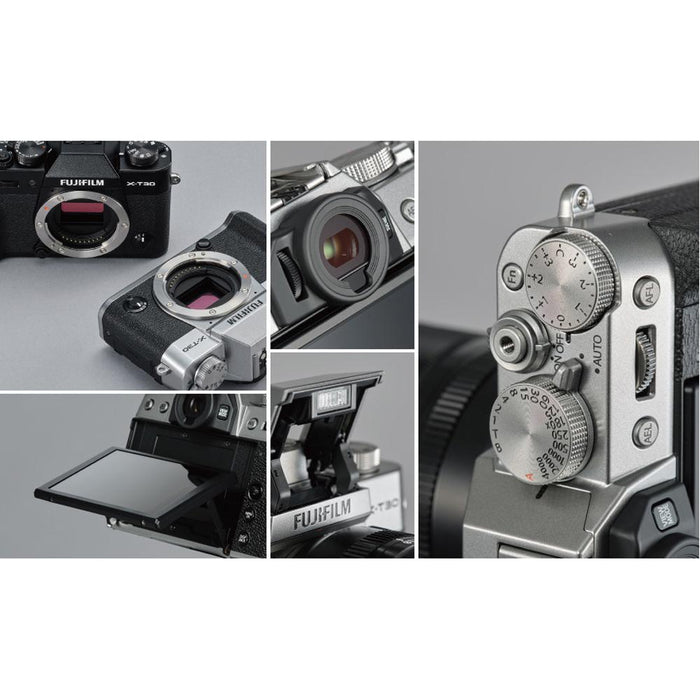 Fujifilm X-T30 Mirrorless 4K WiFi Camera Body Black Backpack Bundle Travel Accessory Kit