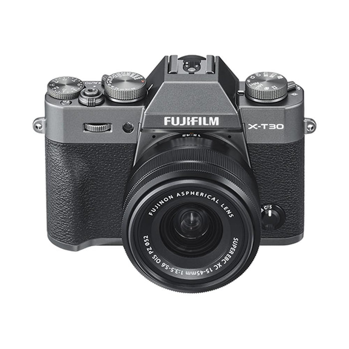 Fujifilm X-T30 4K WiFi Mirrorless Camera + XC 15-45mm Lens Kit Charcoal + Travel Bundle