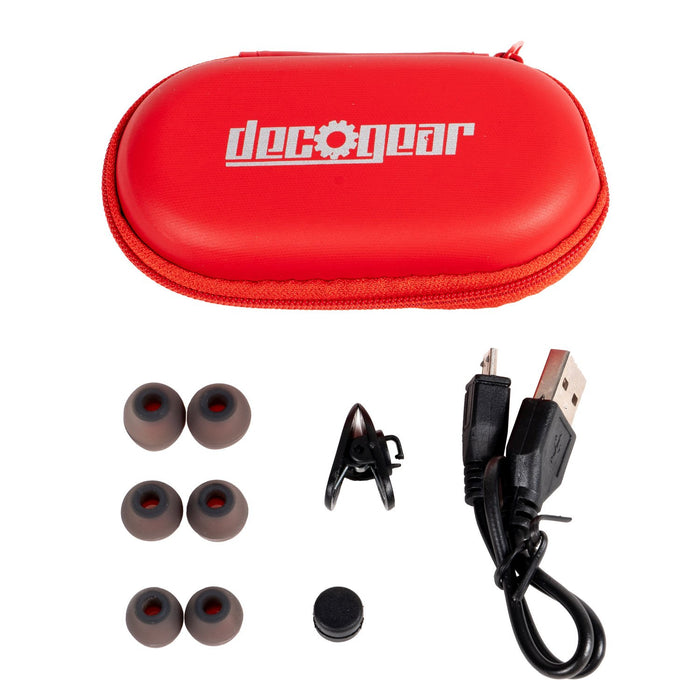 Deco Gear Magnetic Wireless Sport Earbuds - Red - Carrying Case