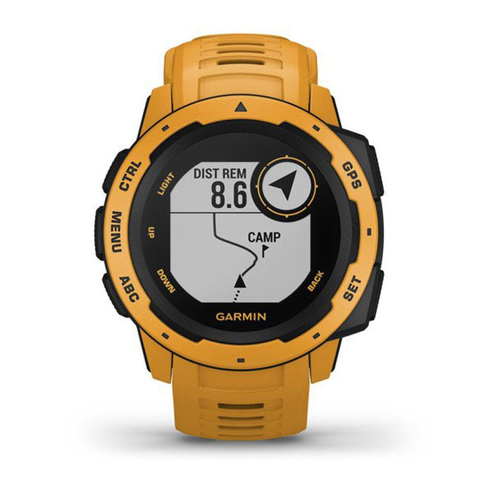 Garmin Instinct Rugged Outdoor Watch w/ GPS, Sunburst + Accessories Bundle