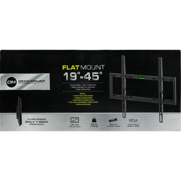 Deco Mount Slim Flat Wall Mount Kit Ultimate Bundle for 19-45 inch TVs - Open Box