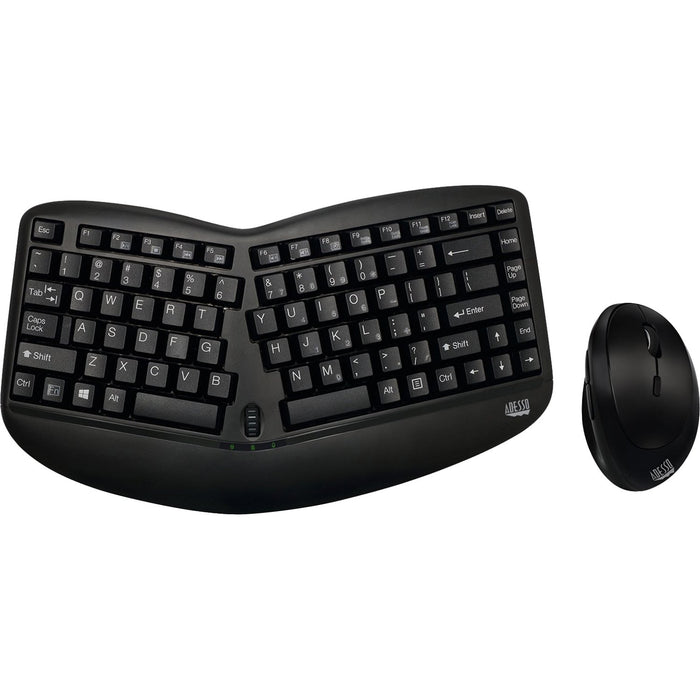 Adesso Tru-Form Media 1150 Wireless Ergo Mini Keyboard and Mouse