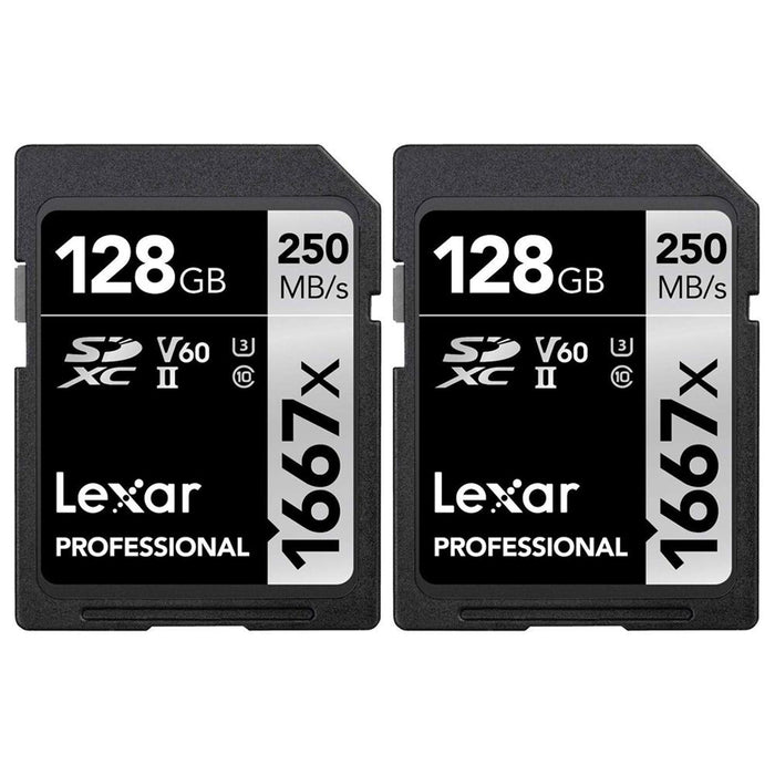 Lexar Professional SDHC / SDXC 1667x UHS-II 128gb Memory Card 2 Pack