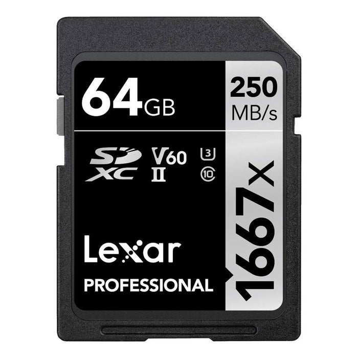 Lexar Professional SDHC / SDXC 1667x UHS-II 64GB Memory Card 2 Pack
