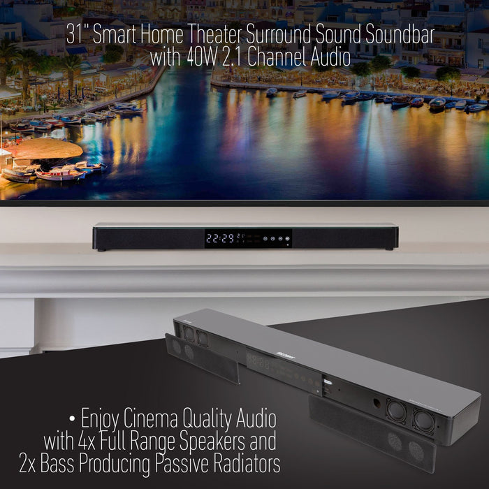 Deco Gear Home Theater Surround Sound 31" Soundbar 2.1 CH  Wireless Bluetooth (Open Box)