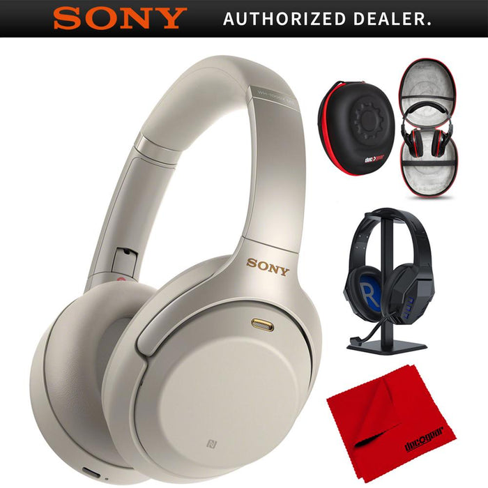 Sony WH-1000XM3 Wireless Noise Cancelling Headphones WH1000XM3/S Silver Pro Stand Kit