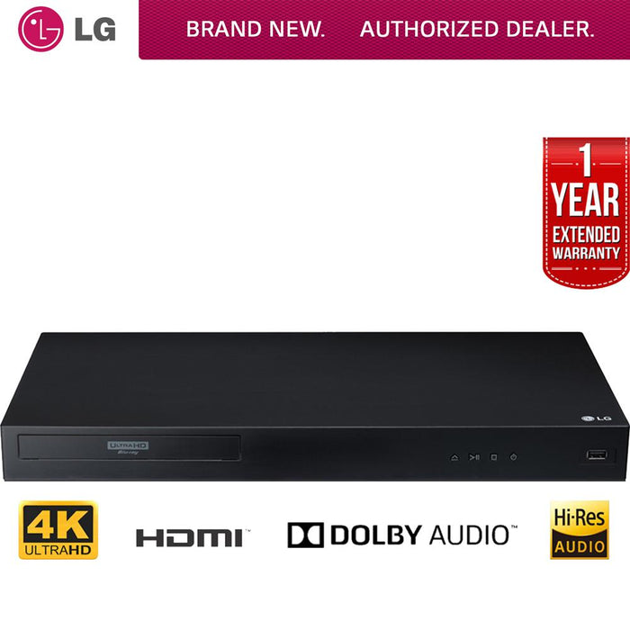 LG UBK80 4k Ultra-HD Blu-Ray Player w/ HDR Compatibility + Warranty Bundle
