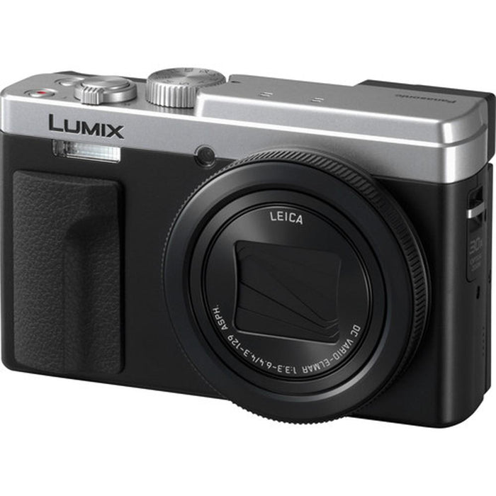 Panasonic Lumix DC-ZS80 Digital Camera 4K Wi-Fi Silver w/ LEICA Lens + Case Accessory Kit