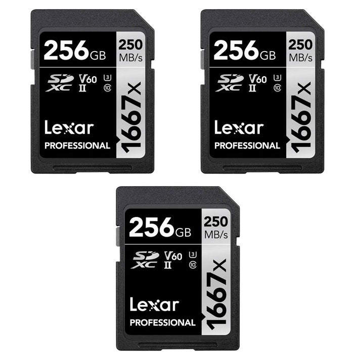 Lexar Professional SDHC/SDXC 1667x UHS-II 256GB Memory Card (3-Pack)