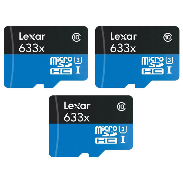 Lexar High-Performance 633x 32GB microSDHC/microSDXC UHS-I Card (3-Pack)