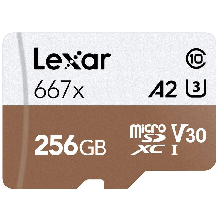 Lexar High-Performance 667x microSDHC/microSDXC 256GB Memory Card (3-Pack)