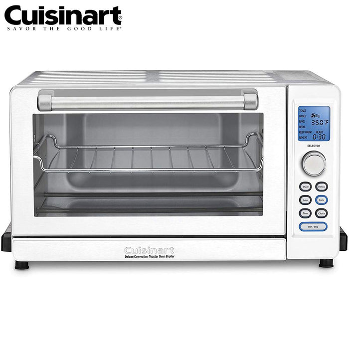 Cuisinart TOB-135WFR Deluxe Convection Toaster Oven Broiler, White - Renewed