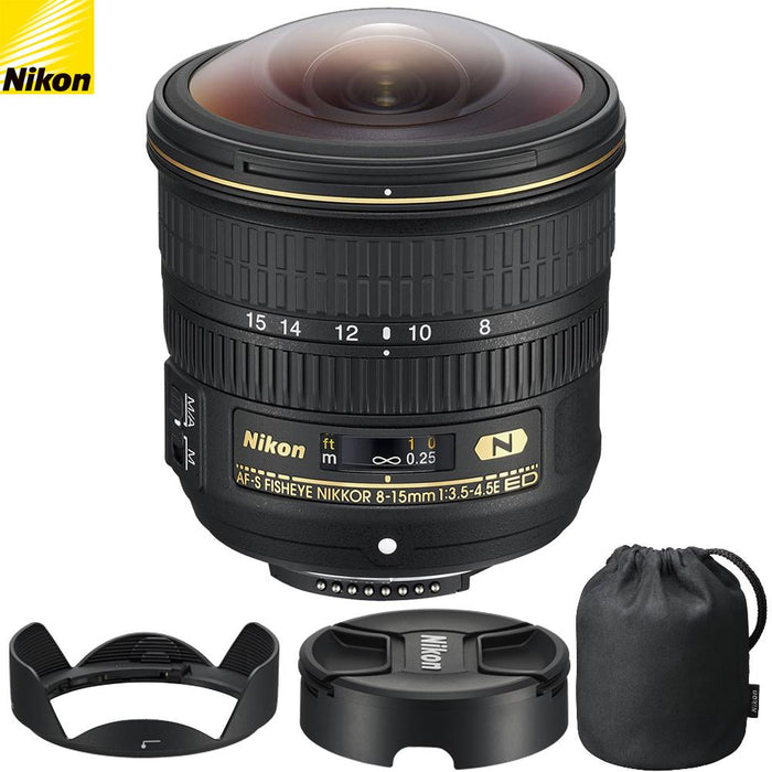 Nikon AF-S FISHEYE FX NIKKOR 8-15mm f/3.5-4.5E ED F/4.5-29 Zoom Lens - (Renewed)