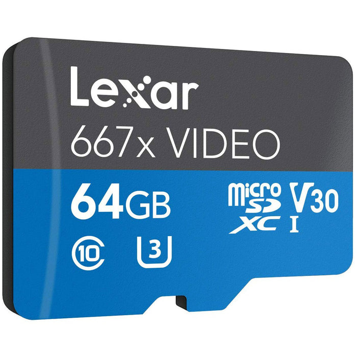 Lexar 64GB High-Performance Professional 667x Video microSDXC UHS-I Memory Card